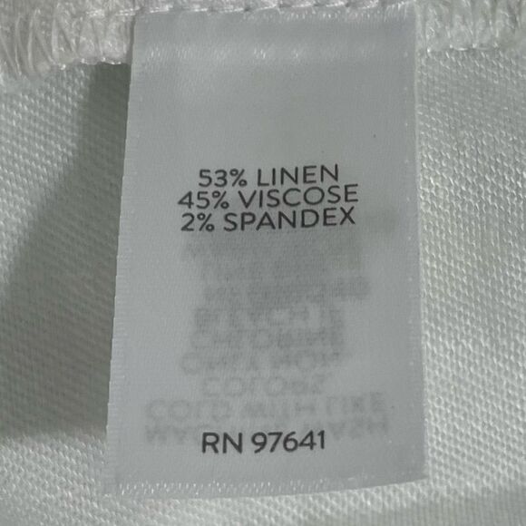 J. Jill White Linen Stretch Crops Pants‎ Size MEDIUM PETITE MP - Picture 5 of 7